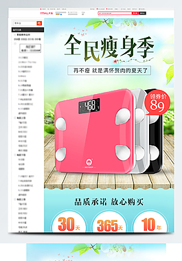 健康智能高端电子体重秤详情页psd