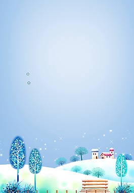浪漫手绘冬季背景