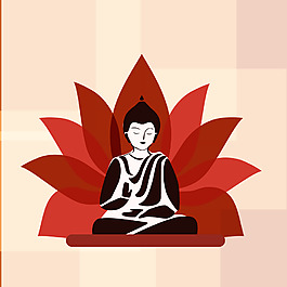 传统观音佛像插画