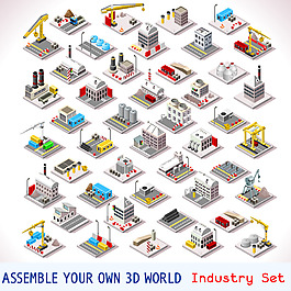 扁平趣味建筑插画