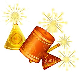 卡通喜庆节日爆竹png元素