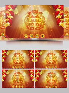 中式婚礼庆典舞台led背景视频