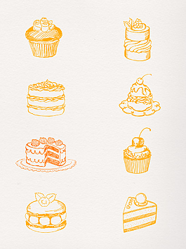 食物糕点蛋糕点心简笔画PNG元素