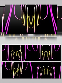 蓝黄光束曲线视频素材