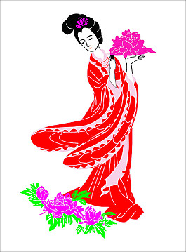 彩色古代美人图