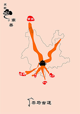 发现云南美茶马古道招贴