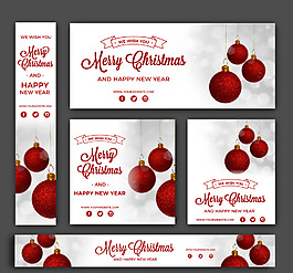 复古圣诞banner海报背景