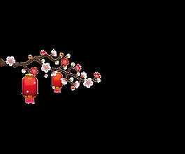 手绘卡通梅花装饰素材