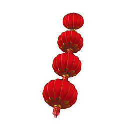 鲜红色艳丽灯笼节日元素
