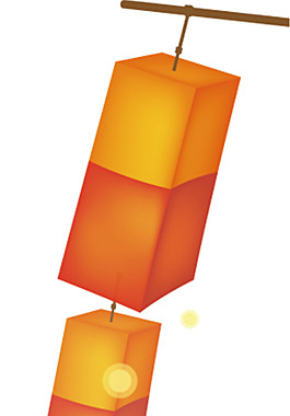 创意方形新年灯笼元素