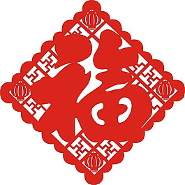 喜庆新年福字剪纸素材