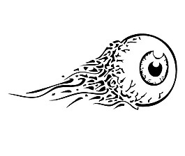 卡通黑白色眼球png元素