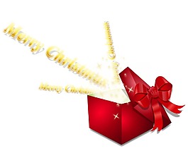 卡通创意红色礼物盒子png元素