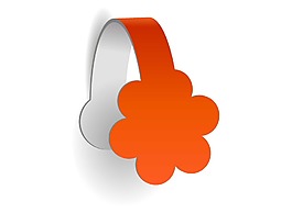 橙色创意耳机png元素