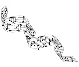 黑色飘舞音符png元素