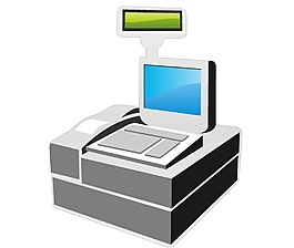 卡通超市收银机png元素