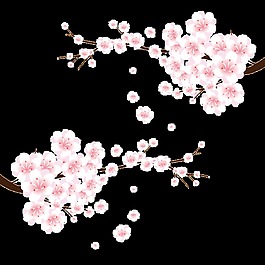 手绘卡通扁平梅花装饰素材