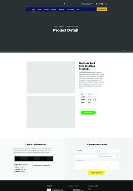 企业销售机构网站投资组合页面psd模板