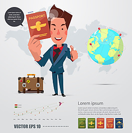 卡通旅行人物插画