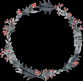 手绘圣诞节聚会卡片底纹png透明素材