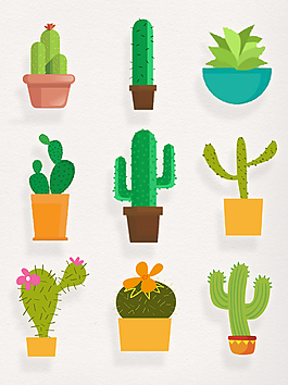 扁平仙人掌素材