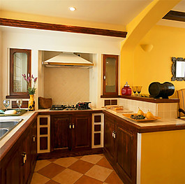 田园地中海厨房洗菜盆装修效果图