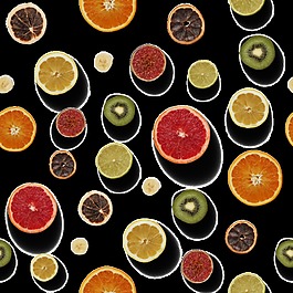 手绘各种美容水果背景图png透明素材