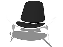 黑色椅子办公室su模型效果图