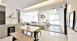 现代开放式书房效果图