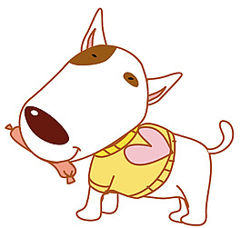 丑萌小狗卡通手绘装饰元素