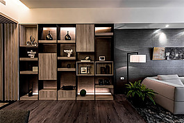 木制自然风书房装修效果图