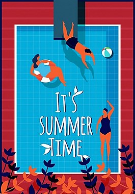 夏日时光AI矢量元素