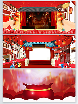 喜庆红色中国春节背景