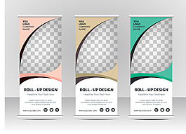 清新商务创意易拉宝模版