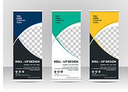 创意商务几何展架模版