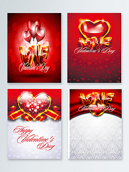 love情人节红色桃心广告背景eps模板