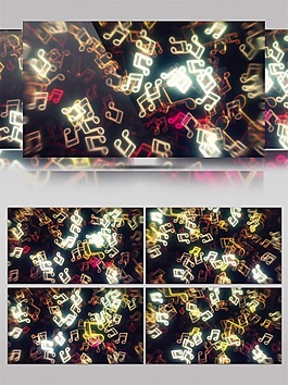 金色光束音符高清视频素材