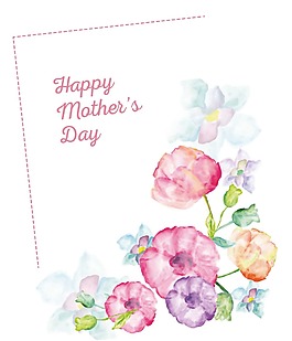 卡通母亲节贺卡png元素