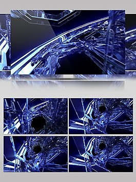 酷炫简约蓝色冰晶视频素材