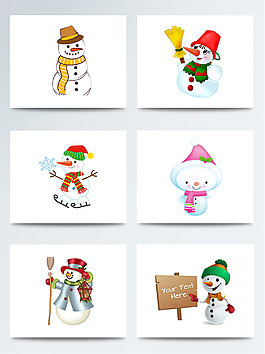 可爱卡通雪人形象装饰素材