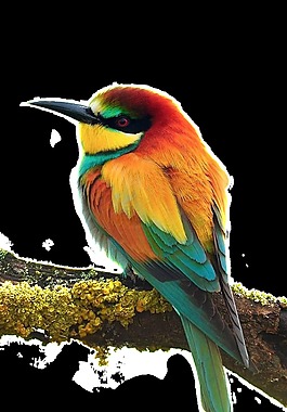 逼真彩绘动物画透明装饰素材