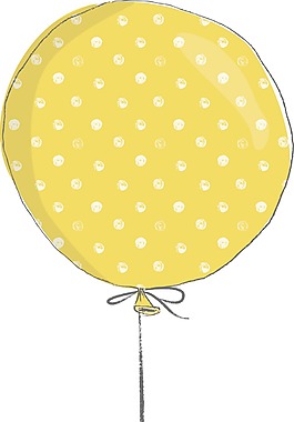 卡通黄色氢气球png元素