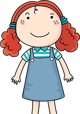 卡通可爱微笑女孩png元素