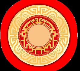 中国风圆形圆环透明装饰素材