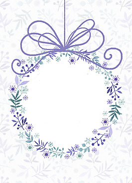 简约紫色小花背景冬天psd源文件