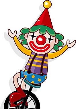 卡通小丑插画海报PNG元素