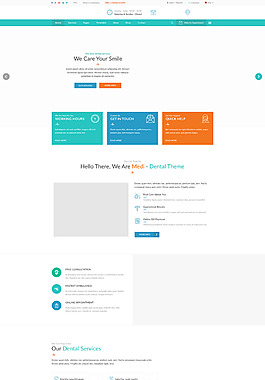 牙齿保健中心网站主页页面psd模板
