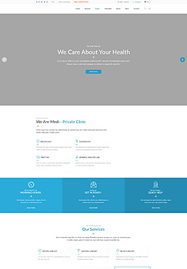 牙齿保健中心网站主页儿科页面psd模板