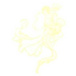 手绘卡通古代美女png元素