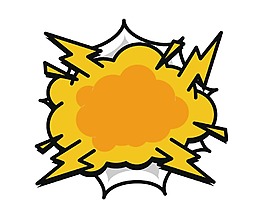 卡通黄色爆炸图案png元素